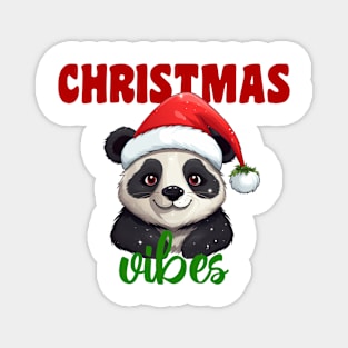 "Christmas Vibes" With Cute Panda Magnet