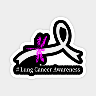 I Wear White Lung Cancer Awareness Magnet