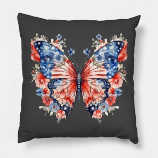 Red, White and Blue Butterfly Pillow