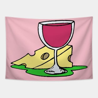 Wine and Cheese Nite Scene Tapestry