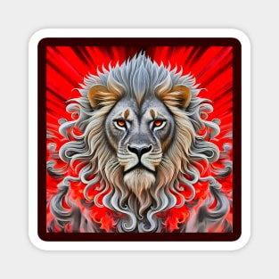 A Lion head illustration Magnet