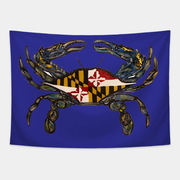 small maryland crab flag Tapestry by Jeneralarts