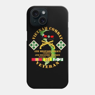 Vietnam Combat Veteran w 4th Military Police Co w 4th Infantry Division Phone Case