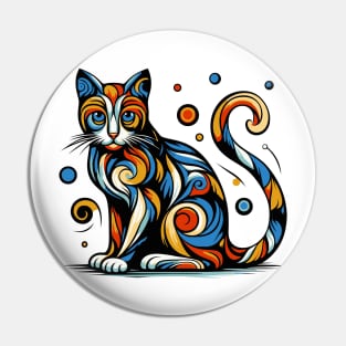 Pop art cat illustration. cubism cat illustration Pin