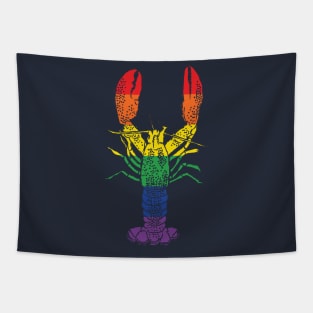 Rainbow Striped Gay Pride Lobster Tapestry