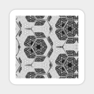 Black Vintage Lace Damask Magnet