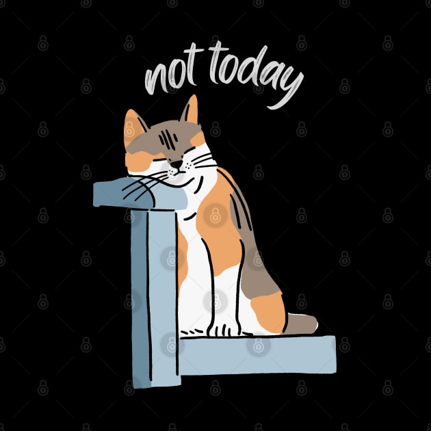 Lazy Cat Nope not Today funny sarcastic messages sayings and quotes by BoogieCreates