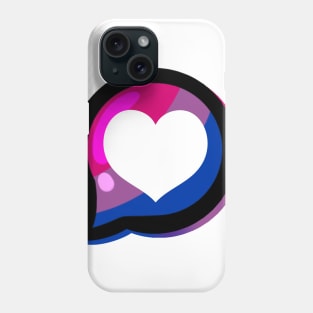 LGBTQ+ Pride Heart Speech Bubble - Bisexual Phone Case