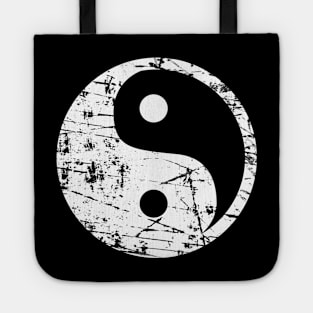 Grunge Yin Yang White Tote