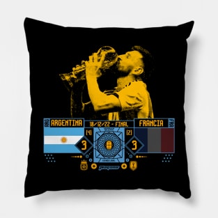 Argentina / Messi - World Champion 2022 Qatar (Gold) Pillow