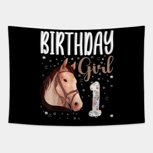 Horse Animal Lovers 1st Birthday Girl Tapestry