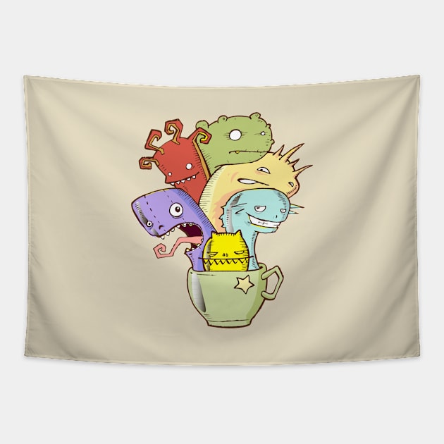 animals in the mug Tapestry by rizkynazar