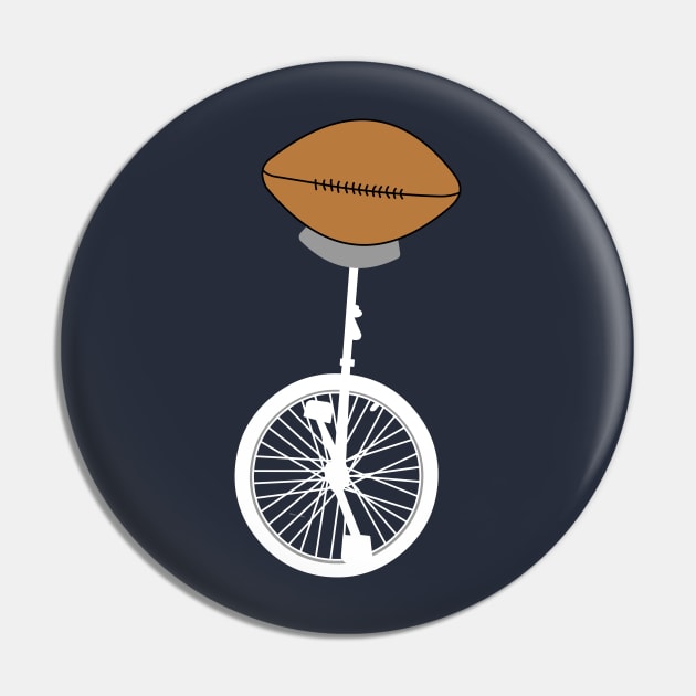 White Unicycle Football Pin by Barthol Graphics