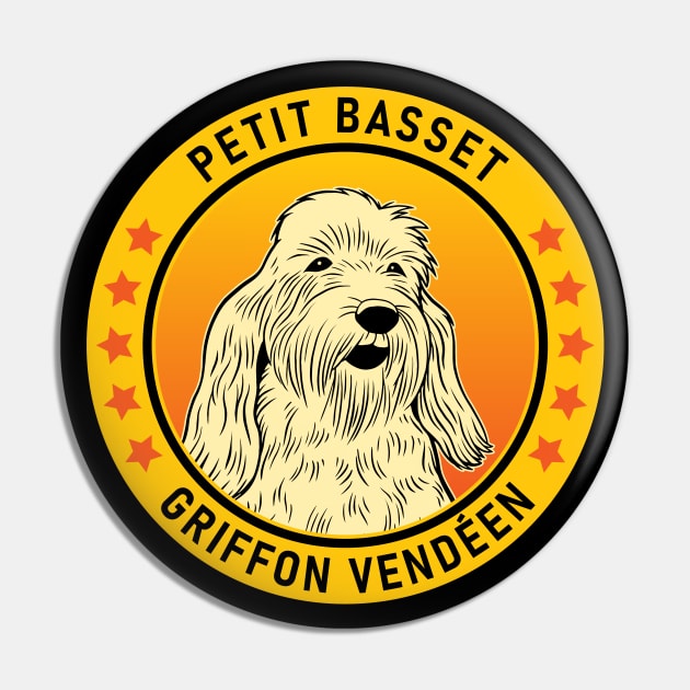 Petit Basset Griffon Vendeen Dog Portrait Pin by millersye