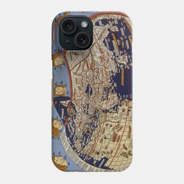 Antique Ptolemaic Old World Map by Johannes of Arnsheim Phone Case by MasterpieceCafe