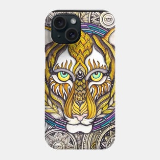 Cosmic Tiger in Mandala Inspired Artwork Phone Case