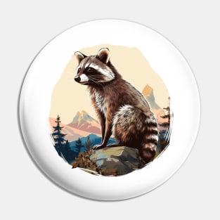 Cute Raccoon Lovers Pin