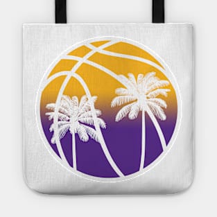 LA Palm Tree Basketball - White Tote