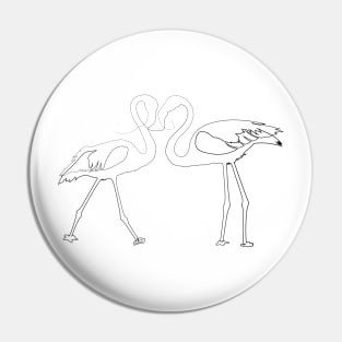 Flamingo Couple Lovers in  Single Line Art Pin