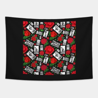 Red Roses and Tarot Cards - A Major Arcana Print Tapestry