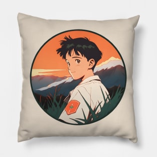 Discover Apocalyptic Anime Art and Surreal Manga Designs - Futuristic Illustrations Inspired by Neon Genesis Evangelion Pillow