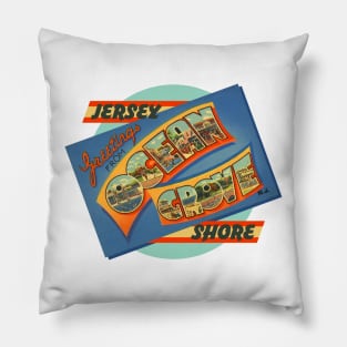 Greetings from Ocean Grove New Jersey Pillow