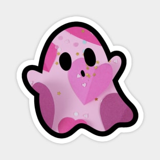 Pink Ghost Hearts Magnet