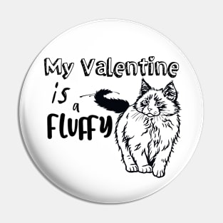 Valentine with A Fluffy Cat Pin