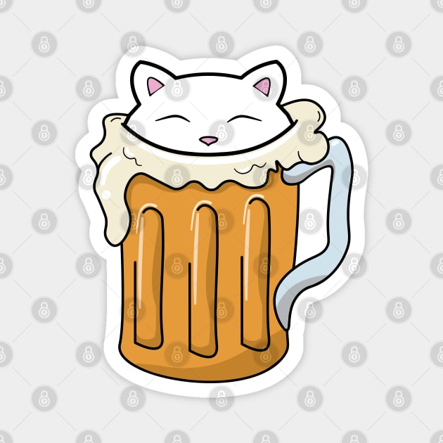 Cat in a jar of beer Magnet by Purrfect