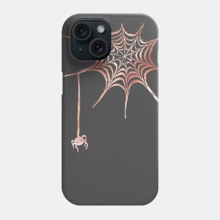 Rose gold spider in spiderweb Phone Case