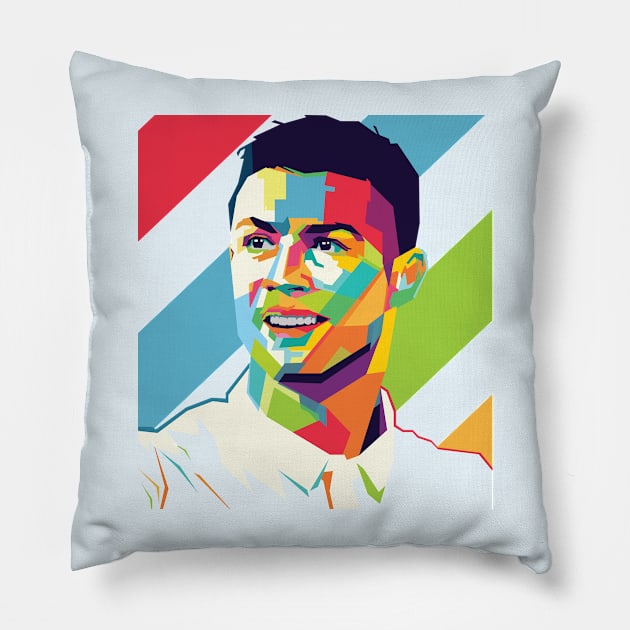 Cristiano Ronaldo In Wpap Pillow by Hanafi