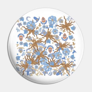 Abstract blue flower pattern Pin