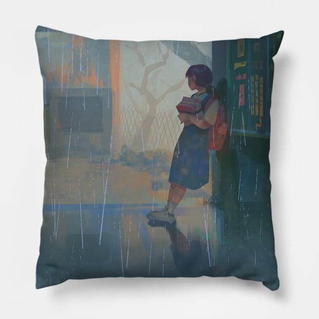 Smk - raining Pillow by Clivef Poire