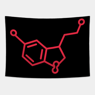Molecule Red on Black Tapestry