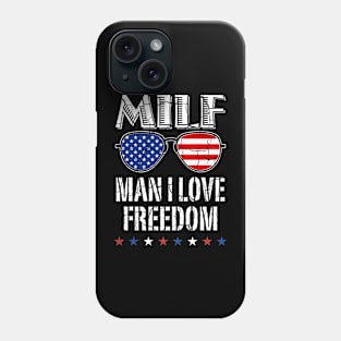 MILF Man I Love Freedom Sunglasses US Flag 4th Of July Phone Case