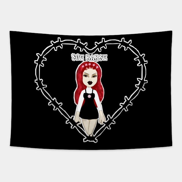 90z Babyz Bratz Tapestry by Lewd Crude Never Rude