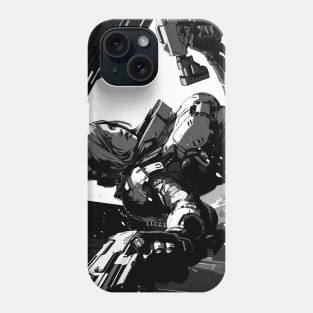 Retro Cyberpunk Girl Monochrome Phone Case