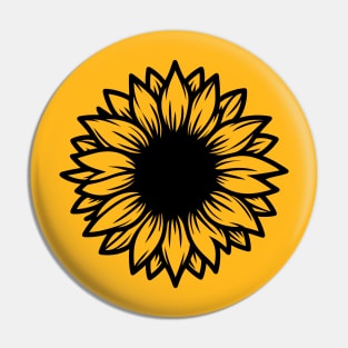 Sunflower Outline Pin