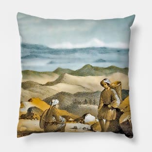 Blue sky with mountains and farmers Pillow