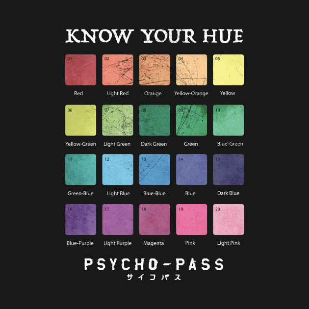 know your hue psycho pass t shirt teepublic hue size chart