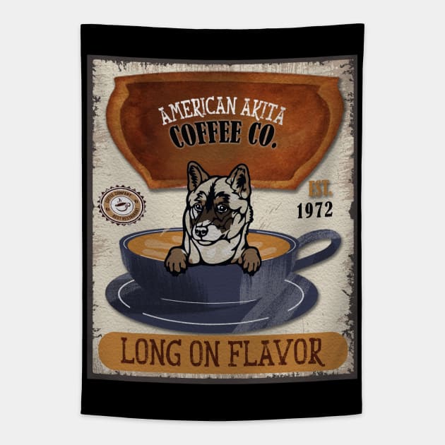 American Akita Coffee Lover Tapestry by Sniffist Gang