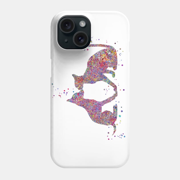 Cat and dog kissing Phone Case by RosaliArt