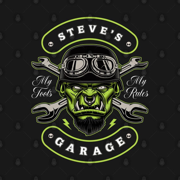 Steve's Garage Personalized Men's Gift by grendelfly73