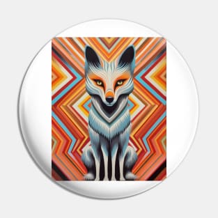 Spectrum Fox: Radiant Op Art Red Fox Design Pin