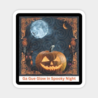 Ga Gue Glow in Spooky Night – Hmong Spiral Spirit Pumpkin Magnet