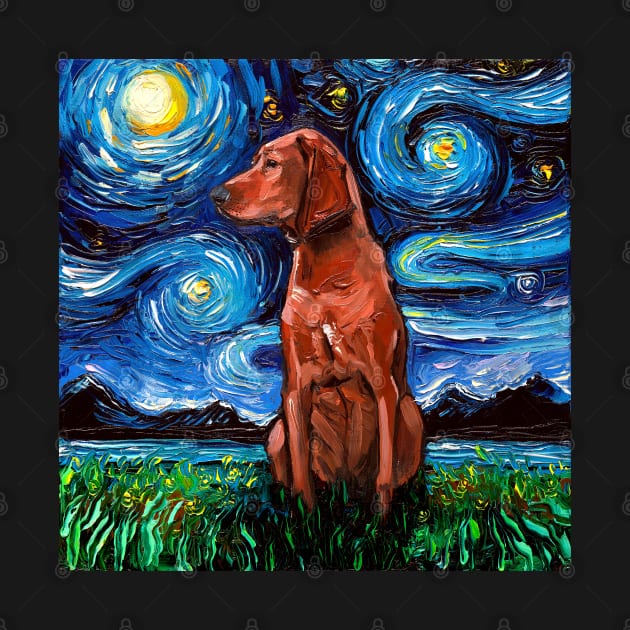 Redbone Coonhound Night by sagittariusgallery