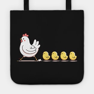 Little chicks follow chicken mom Tote