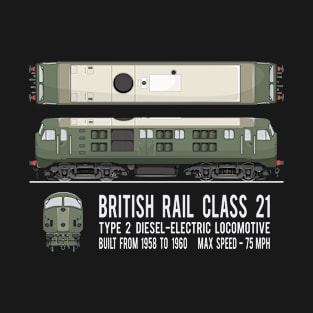 British Rail Class 21 Type 2 Diesel Electric Locomotive Train Diagram Gift T-Shirt