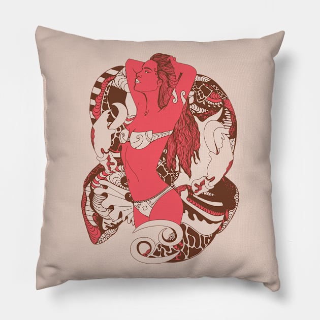 Pink Tan Cancer Beauty Pillow by kenallouis