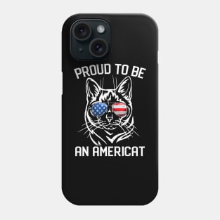 American Cat Shirt, 4th Of July Proud To Be Americat Women Phone Case